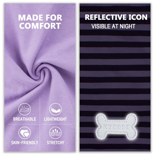 2Pack Cotton Dog Shirt for Small Dogs Soft Striped Tank Top (Large (13-19lbs) / 03# 2Pack (Purple+Purple Striped))