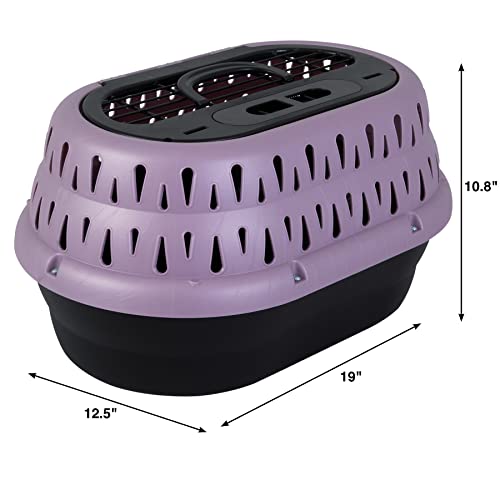 Top Load Plastic Cat Kennel (One-door / 19.0"L x 12.5"W x 10.8"H / PURPLE)