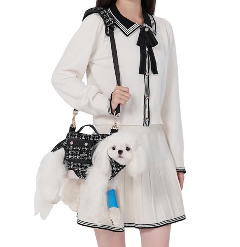 Dog Lift Harness Dog Carrier Sling for Small Dogs & Cats (X-Small(2-5 LBS) / 2.0 Black)