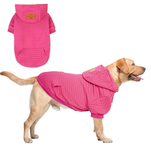 Dog Hoodies Sweater for Medium Dogs (Rose Pink / M/L (Back: 18",Chest: 25", Neck: 15"))