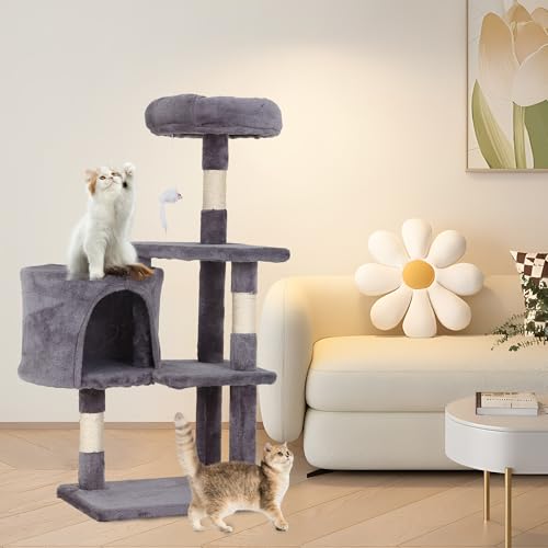 36" Cat Tree Tower (Light Gray)
