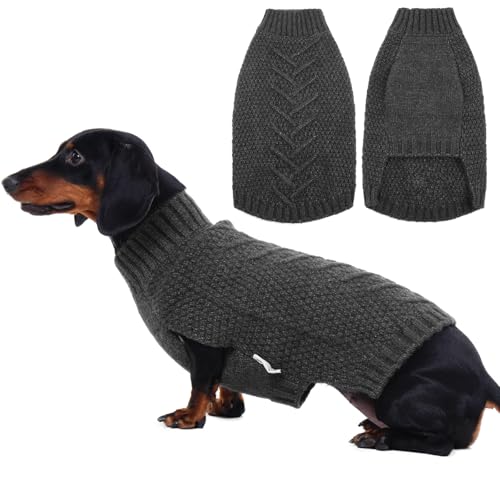 Thermal Knitted Dog Sweaters (Medium(Chest:17.3 in) / Grey)