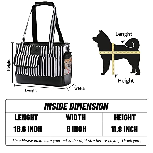 Cat Carrier Dog Carrier (Black White Stripes New)