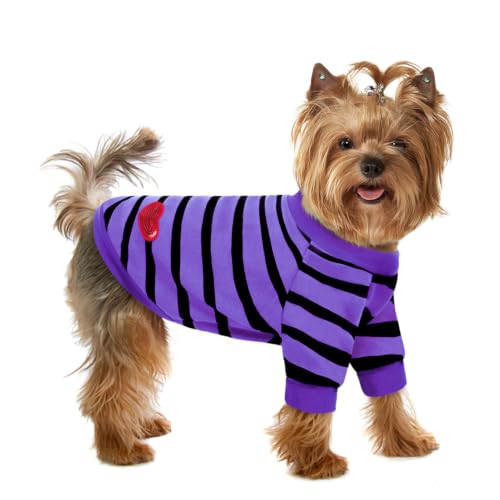 Dog Striped Shirts for Large Dogs (Violet / X-Large)
