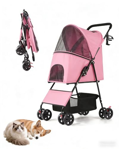 Pet Stroller for Small Dogs Cats (PINK)