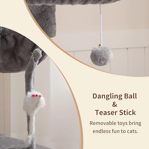 Cat Tree with Toy (43.3 inch / Light Gray)