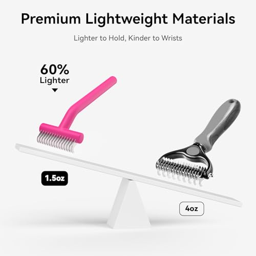 Undercoat Rake for Dogs (Pink)