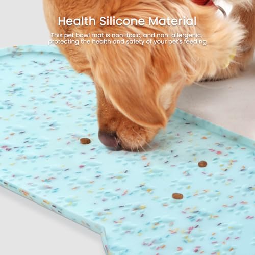 Dog Food Mat Anti (19.4" x 9.8" / Donut Blue)