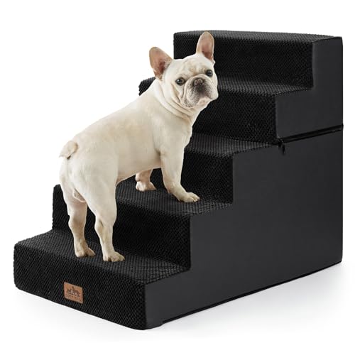 Dog Stairs for Small Dogs (Black / 17.7x29.5x23.6 inch)