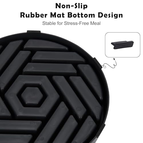 Slow Feeder Dog Bowls Large Medium Breed (Black)