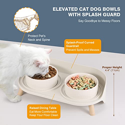 Elevated Dog Bowls Ceramic (White / Small)