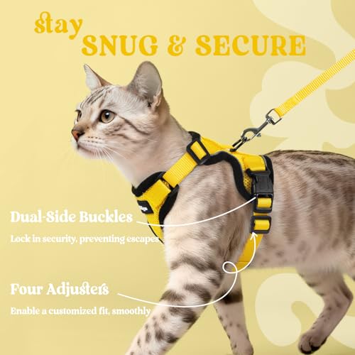 Cat Harness and Leash Set (Xs / Yellow)