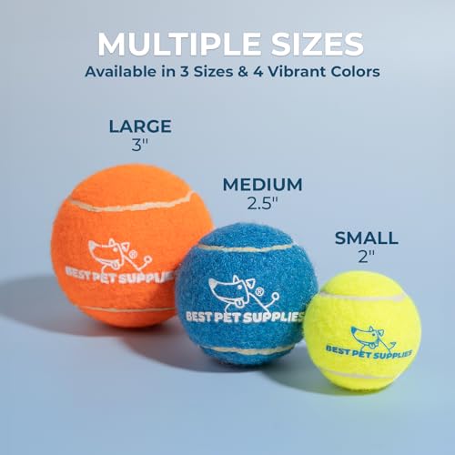 Interactive Squeaky Dog Chew Toy (Tennis (Assorted Color) / Large (Pack of 2))