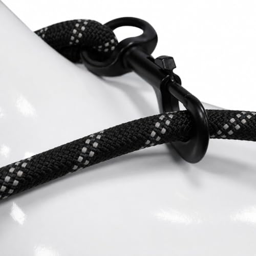 12ft No Pull No Choke Leash Long Rope Dog Leash (12 Ft / BLACK)