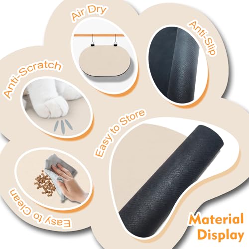 Large Pet Feeding Mat (28''x17'' / Beige)