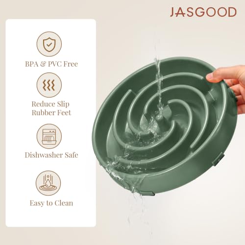 Slow Feeder Dogs Bowl for Large Medium Dogs (Large / Sage Green)