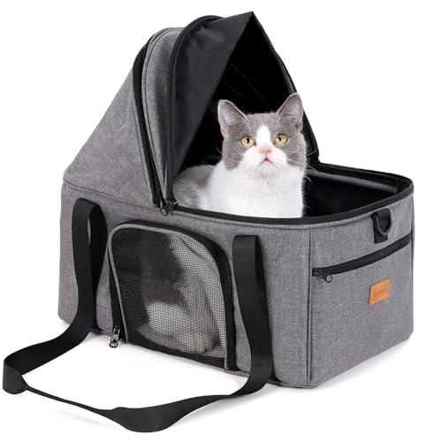 Top Expandable Cat Carrier with Semi (Grey / Medium)