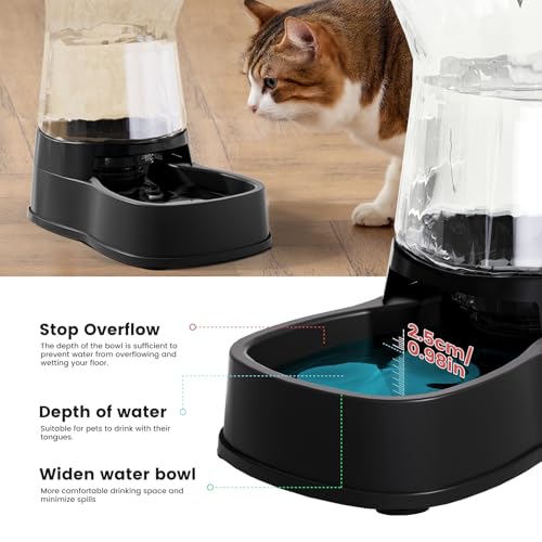1.0Gal Gravity Automatic Dog Water Bowl Dispenser 100% BPA Free (Black)