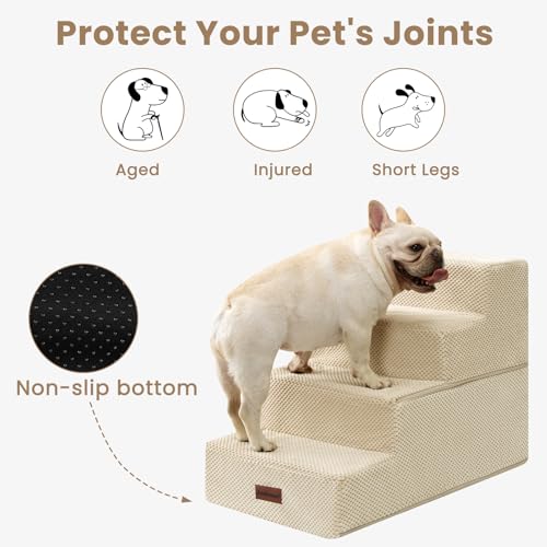 Dog Steps for Bed & Couch (Beige / 4-Step 18.5" H)