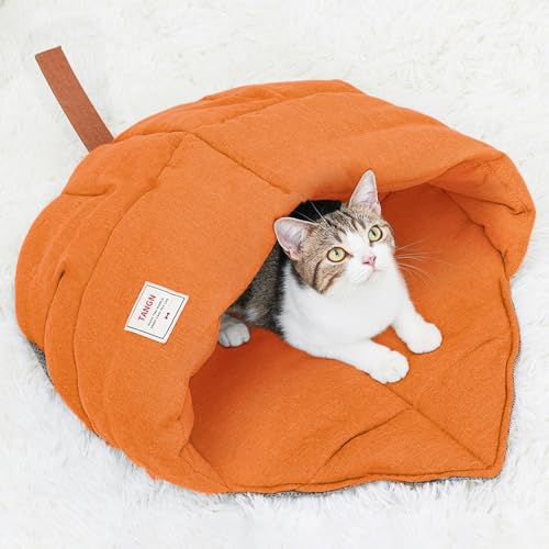 Cat Sleeping Bag Cave Bed with Non (Orange / M)