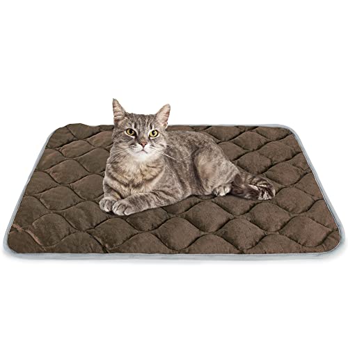 Self Warming Cat Bed and Dog Crate Pad (20.0"L x 16.0"W x 0.5"Th / Coffee)