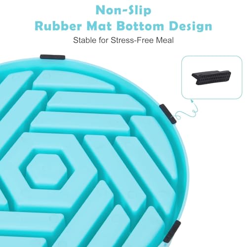 Slow Feeder Dog Bowls Large Medium Breed (Blue)