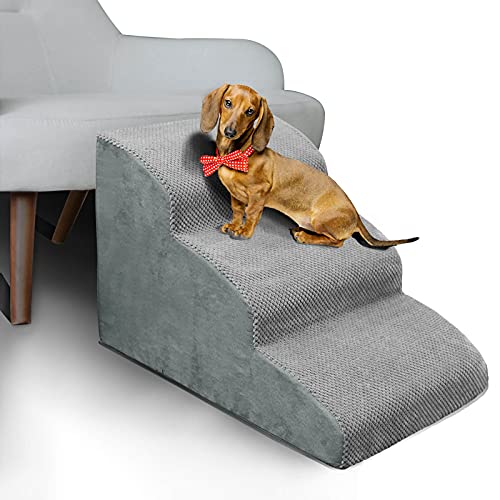 3 Steps High Density Foam Dog Stairs Ramps (3 Steps 15.7“H)