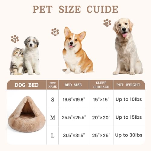 Calming Donut Dog Bed (Gradient BeigeBrown / Small 19.7''x19.7''x7'')