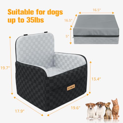 Waterproof Dog Car Seat for Small Medium Dogs (Gray / Medium)