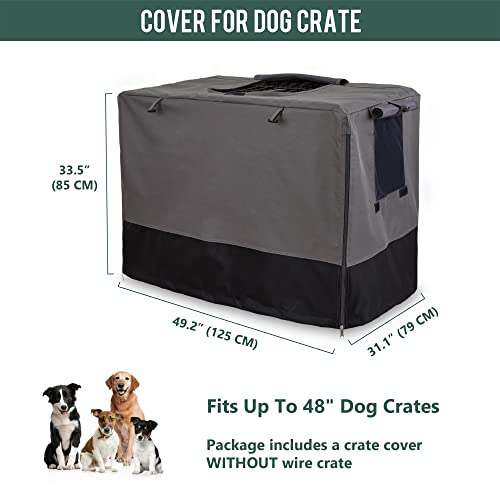 48" 600D Canvas Privacy Dog Crate Cover (49"L x 31"W x 33"H)