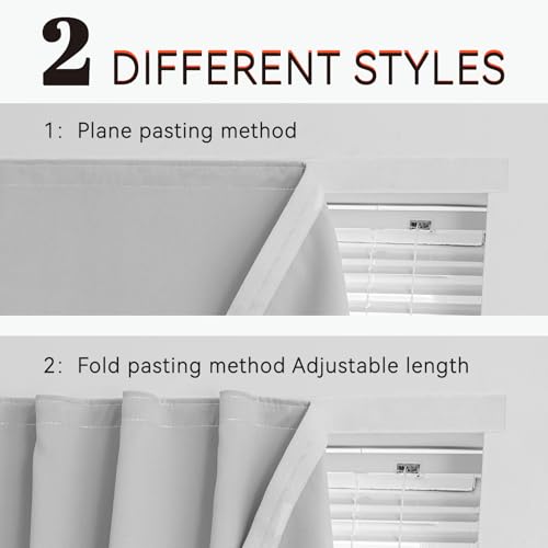 Self Adhesive Blackout Curtains (Light Grey / 59"W x 96"L (Pack of 1))