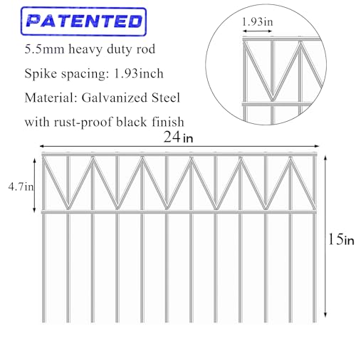 5 Pack 24" L x 15" H Animal Barrier Fence (24" x 15" 5 pack / Silver)