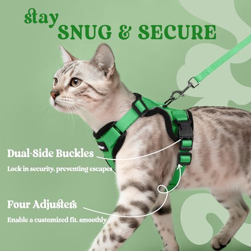 Cat Harness and Leash Set (M / Grass Green)