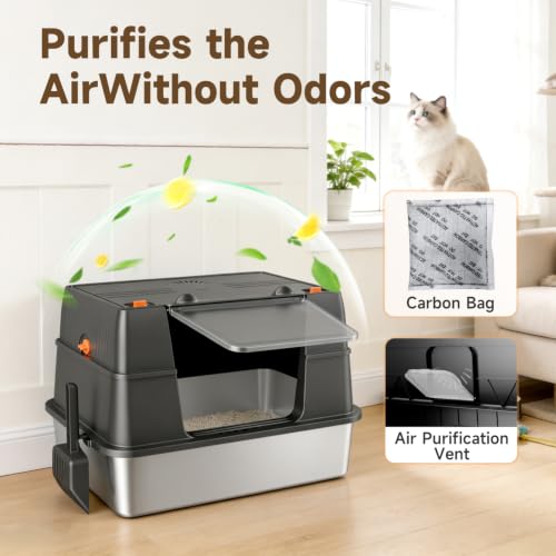 Stainless Steel Litter Box with Lid