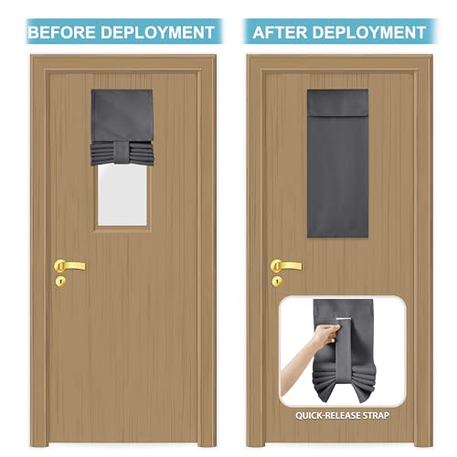 Classroom Door Window Cover (Grey / 8"W x 36"L (Pack of 1))