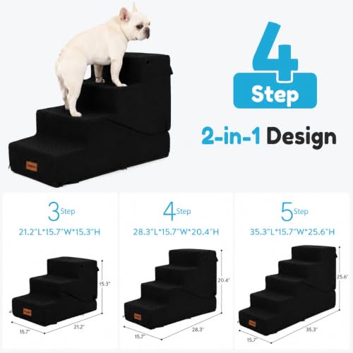 4 Step Dog Stair and Ramp for Small Dogs and Cats