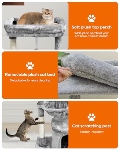 Small Cat Tree for Indoor Cats (29.6" / Grey)