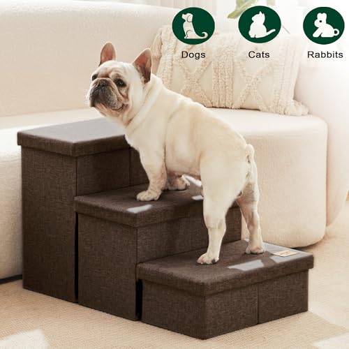Dog Stairs for High Bed (Coffee / 29.5" X 17" X 17.7" H)