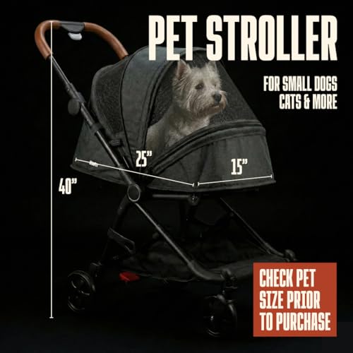 Pet Stroller for Small & Medium Dogs & Cats Lightweight Foldable Travel Stroller with Smooth 4