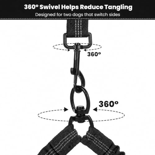 Hands Free Double Dog Leash (Black Green)