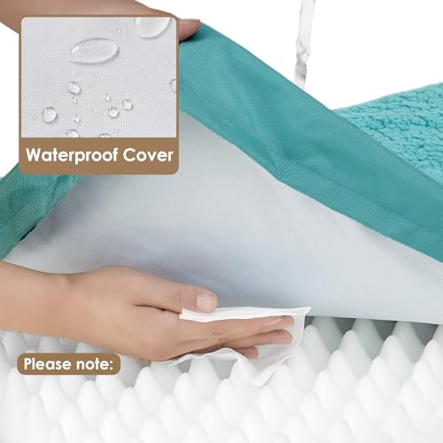 Orthopedic Dog Bed Extra Large with Removable Washable Cover (47*29*3.5 inches / Turquoise Blue)