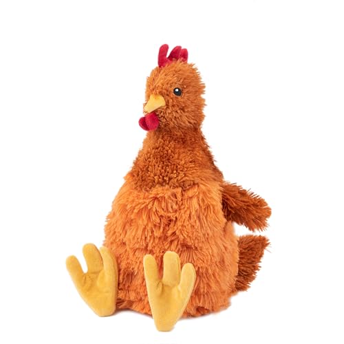 Interactive Squeaky Dog Chew Toy (Crinkle Chicken (Brown, Beige, Wine Red) / Large)