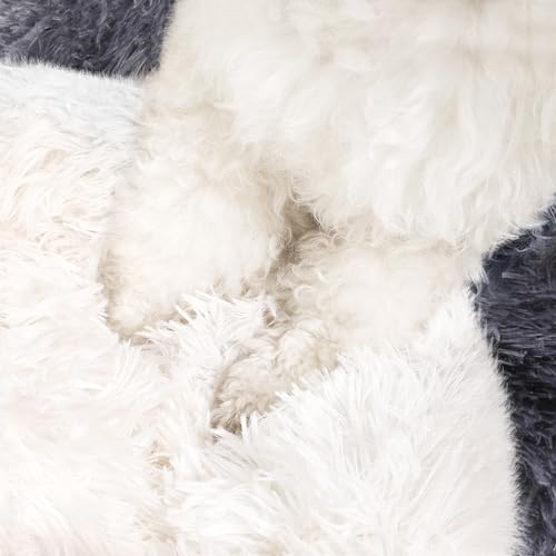 Hooded Donut Bed (Bandhnu Dark grey / Small 19.6'')