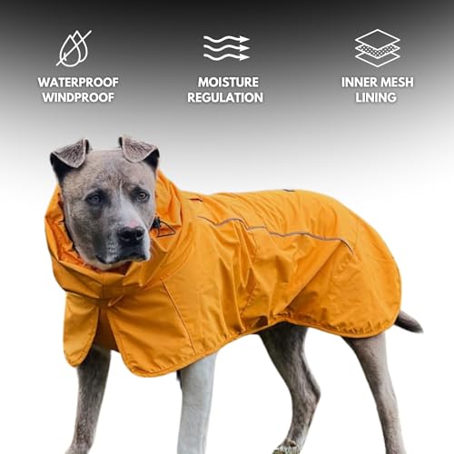 Dog Raincoat Waterproof Rain Jacket w (01 - Mustard Yellow / Medium)