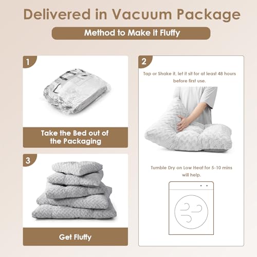 Washable Dog Beds Medium Sized Dog (Grey / 29" x 21"x 3")