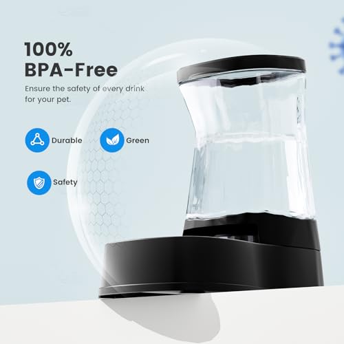 1.0Gal Gravity Automatic Dog Water Bowl Dispenser 100% BPA Free (Black)
