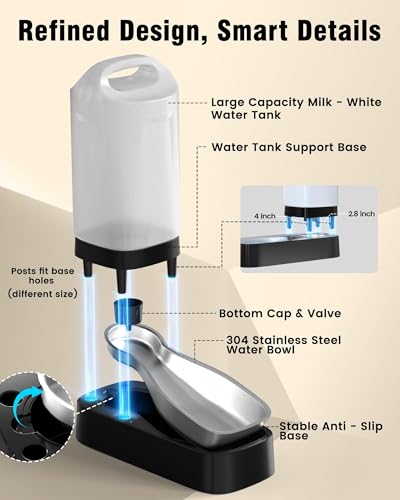 2.4 Gallon Automatic Dog Water Bowl Dispenser with Handle
