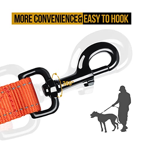 No Pull Dog Leash with Handle for Medium Large Dogs (Orange / 6FT)