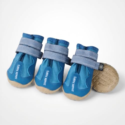 365 Dog Shoes (365 Blue / Size 3: 2"x2.36"(W*L) (Pack of 4))