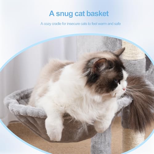 Cat Tree Tower with Removable Toys (41.3 Inches / Light Gray)